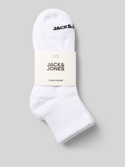 Jack & Jones Sokken met labelprint in een set van 3 paar, model 'LUCA' Wit - 3