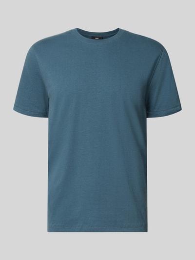 Produktfoto, Męski t-shirt z bawełny, prosty krój, okrągły dekolt, Model 'CIDANI' od CINQUE, długość tyłu w rozmiarze M: 72 cm, kolor niebieski