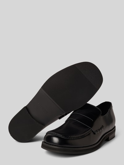 Guess Loafers aus Leder-Mix mit Logo-Applikation Modell 'Bart' Black 4