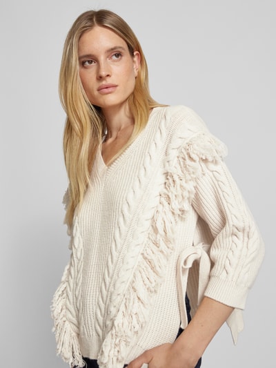 Marella Strickpullover mit V-Ausschnitt Modell 'NOROIS' Offwhite 3