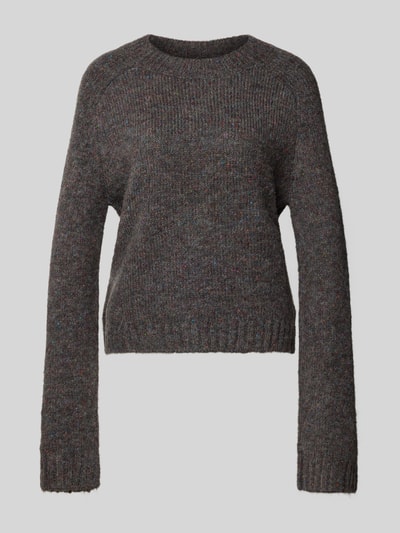 VERO MODA Regular fit gebreide pullover met wol, model 'INGRID' Donkergrijs gemêleerd - 2