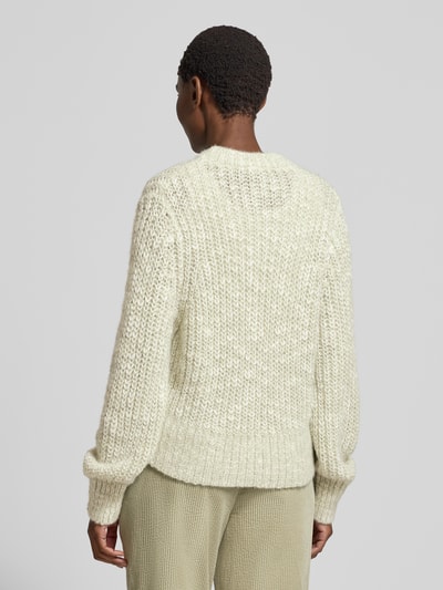 OPUS Gebreide pullover met ronde hals, model 'Palizia' Rietgroen - 5