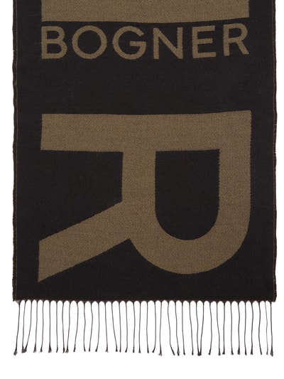 BOGNER Schal mit eingestricktem Logo Oliv 4