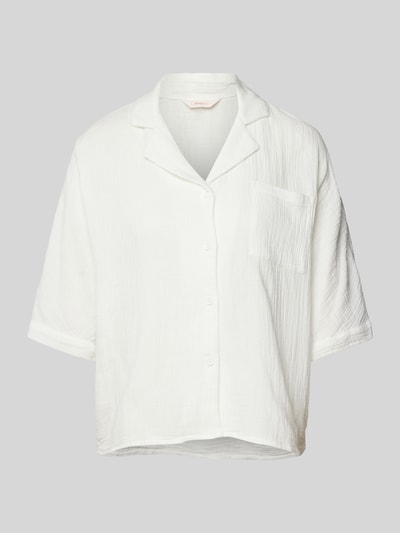Only Bluzka koszulowa krótka z fakturowanym wzorem model ‘LTHYRA’ Złamany biały 2