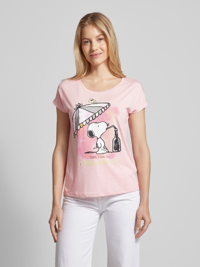 Montego T-shirt z nadrukowanym motywem Różowawy 4