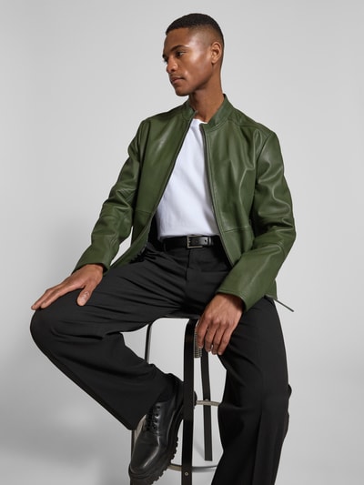 HUGO Lederjacke mit Stehkragen Modell 'Lokis' Mint 3