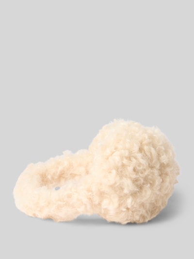 Produktfoto, Ohrenwärmer aus Teddyfell in unifarbenen Design von Kurt Beines, cremefarbener Ton, weiche Struktur, Damen Ohrenwärmer
