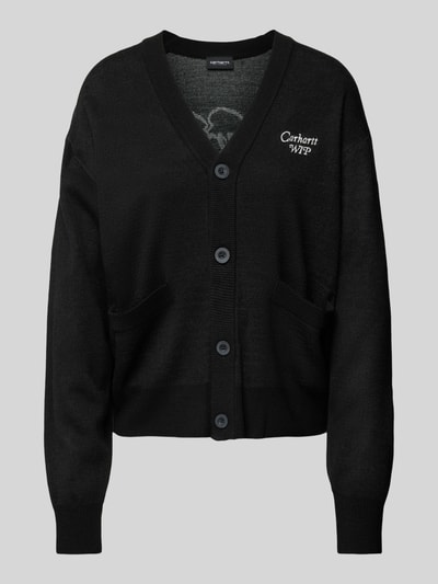 Carhartt Work In Progress Cardigan mit Label-Stitching Modell 'Harttbreaker' Black 1