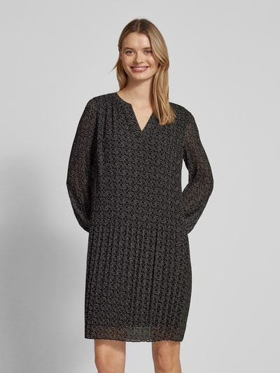 comma Knielanges Kleid mit Tunikakragen Black 4