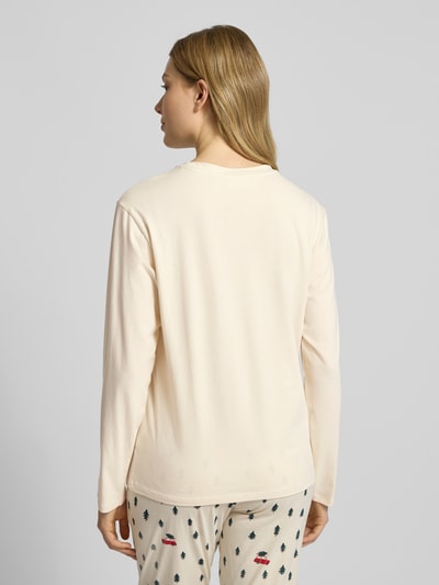 Jake*s Casual Pyjama-Oberteil mit Motiv-Print Ecru 5