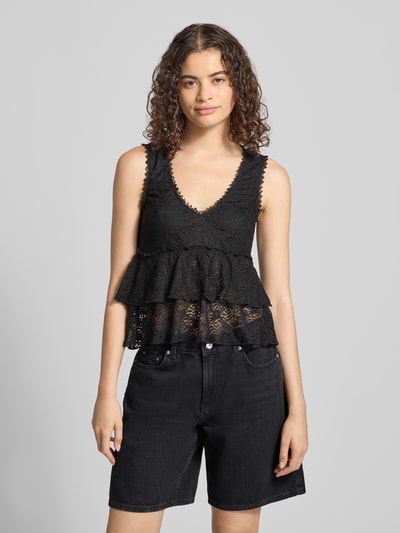 REVIEW Top aus Spitze mit V-Ausschnitt Black 4