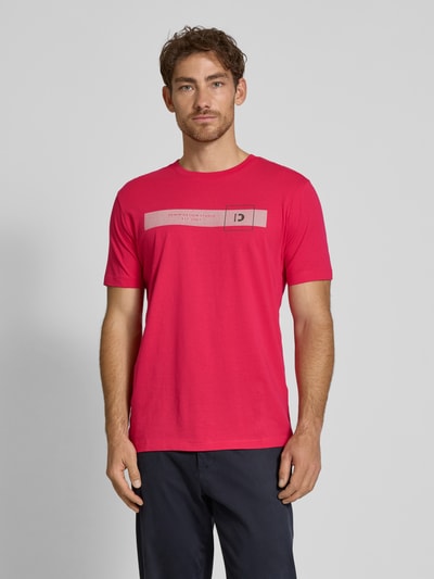 Tom Tailor Denim T-shirt o kroju regular fit z czystej bawełny Mocnoróżowy 4