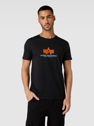 Alpha Industries T-shirt z nadrukiem z logo Czarny 4