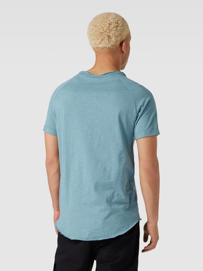 Redefined Rebel T-Shirt mit geripptem Rundhalsausschnitt Modell 'KAS' Rauchblau 5