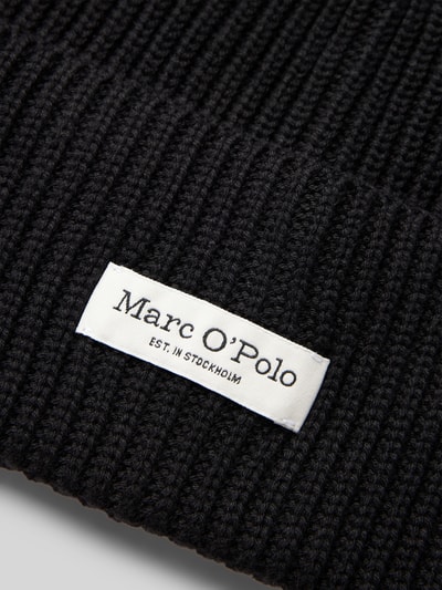 Marc O'Polo Czapka beanie z naszywką z logo Czarny 2