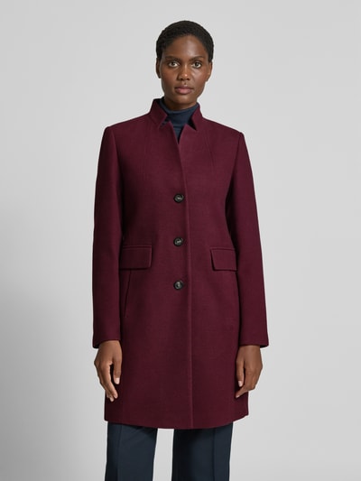 comma Płaszcz ze stójką Bordowy 4