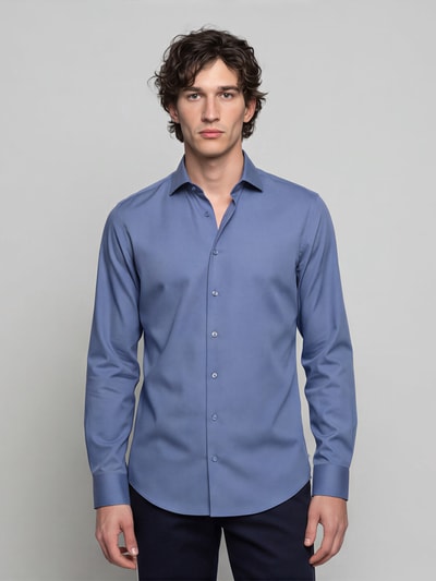 Seidensticker Koszula o kroju slim fit z czystej bawełny model 'New Kent' Granatowy 4