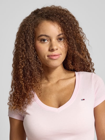 Tommy Jeans T-shirt o kroju slim fit z czystej bawełny w zestawie 2 szt. Różowy 3