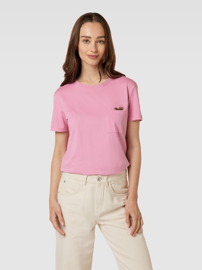 Jake*s Casual T-Shirt aus Baumwolle mit Motiv-Stitching Rosa 4