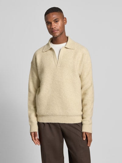 CK Calvin Klein Strickpullover mit V-Ausschnitt Offwhite 4