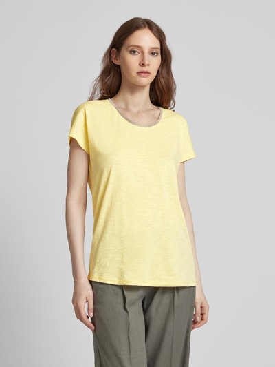 Christian Berg Woman T-shirt met siersteentjes Lichtgeel - 4