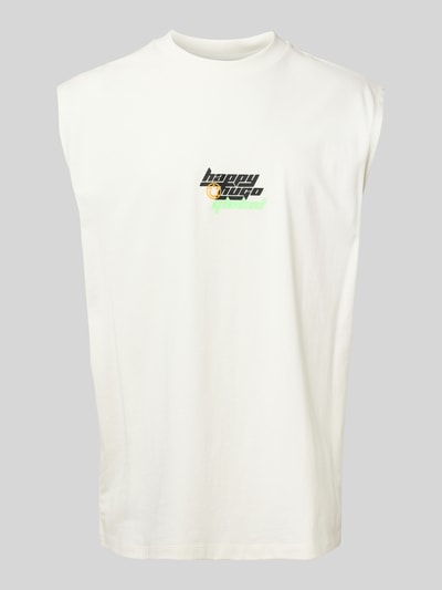 Hugo Blue Tanktop mit Label-Detail Modell 'Nalkiya' Offwhite 2