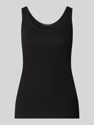 Produktfoto, czarny top Slim Fit Top mit Baumwoll-Anteil Model 'KÄTHI' od someday., elastyczna mieszanka materiałów z bawełną
