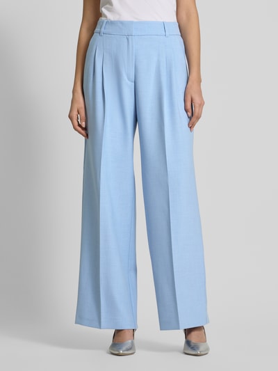 s.Oliver BLACK LABEL Regular Fit Bundfaltenhose mit weitem Bein aus Twill Bleu 4