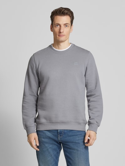 s.Oliver RED LABEL Regular Fit Sweatshirt aus Baumwoll-Mix mit Logo-Detail Mittelgrau 4