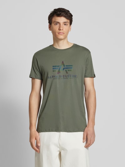 Alpha Industries T-Shirt mit Label-Print Oliv 4