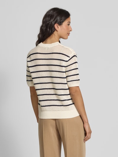 Tommy Hilfiger Regular Fit Häkelpullover aus Baumwoll-Mix Sand 5
