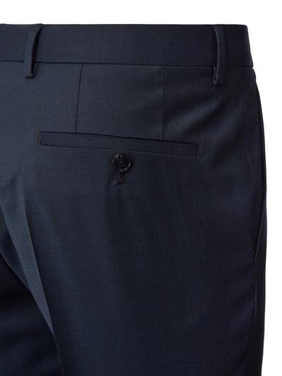 BOSS Regular fit pantalon van scheerwolmix, model 'Leon' Marineblauw - 4