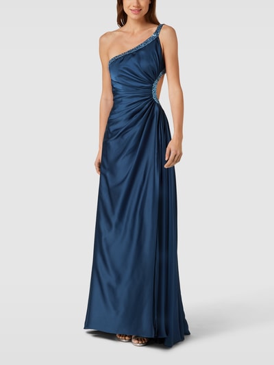 Luxuar Abendkleid mit One-Shoulder-Träger Rauchblau 1