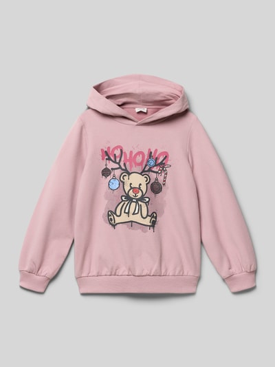 s.Oliver RED LABEL Bluza z kapturem o kroju regular fit z mieszanki bawełny  Fiołkoworóżowy 1