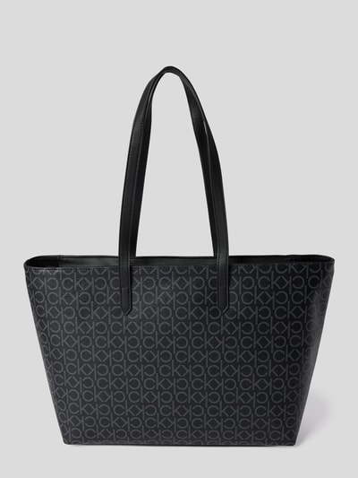 CK Calvin Klein Torba shopper ze wzorem z logo Czarny 6