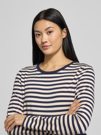 Brax Bluzka z długim rękawem i okrągłym dekoltem model ‘CARINA’ Ciemnoniebieski 3