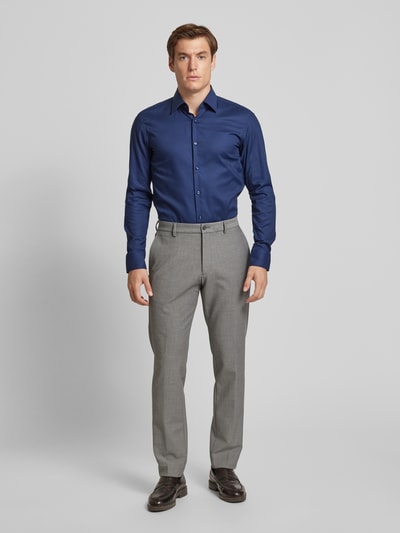 BOSS Slim fit zakelijk overhemd met kentkraag Marineblauw - 1