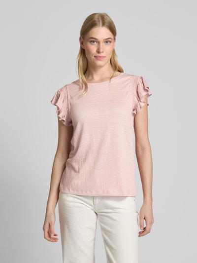 Apricot T-Shirt mit Volants Rosa 4