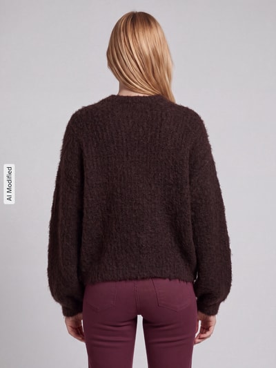 VERO MODA Pullover mit strukturierter Oberfläche Modell 'CARMEN' Schoko 5