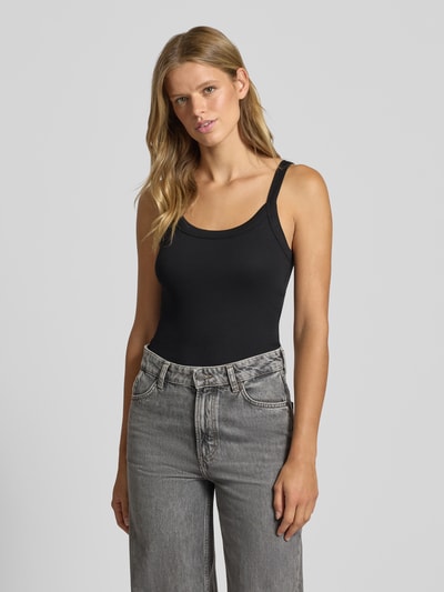 Gina Tricot Tanktop van biologische katoenmix met ribstructuur Zwart - 4