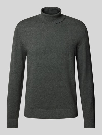 s.Oliver RED LABEL Regular Fit Rollkragenpullover aus Baumwolle mit gerippten Abschlüssen Anthrazit 2