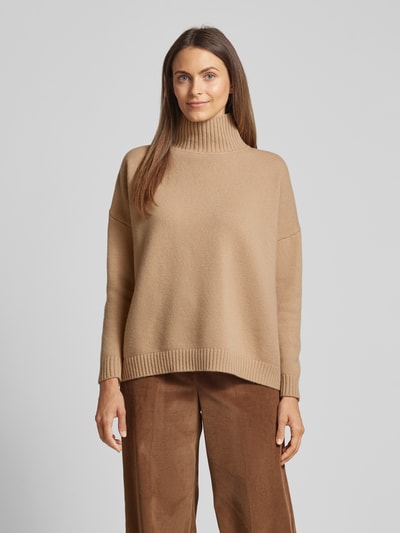 Weekend Max Mara Sweter z dzianiny ze stójką model ‘BORGIA’ Camel 4