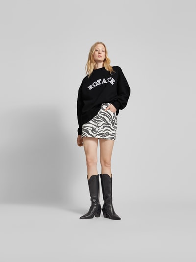 ROTATE Oversized Sweatshirt mit Label-Stitching Black 1