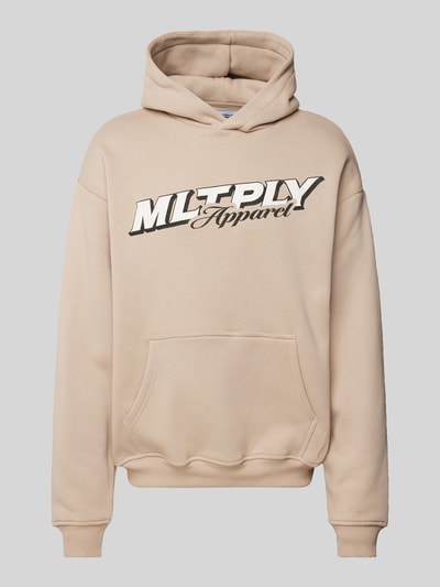 Multiply Apparel Oversized Hoodie mit Label-Print Beige 1