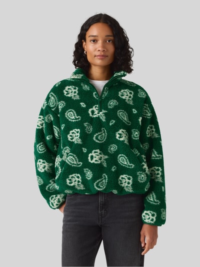 Levi's® kurtka z polaru o kroju relaxed fit z tunelem Ciemnozielony melanż 1