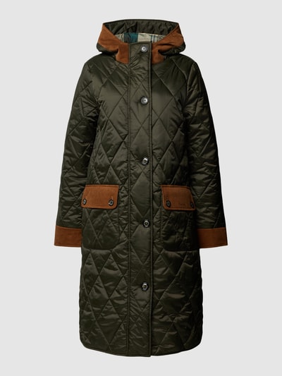 Barbour Płaszcz pikowany z obszyciem ze sztruksu model ‘MICKLEY’ Oliwkowy 2
