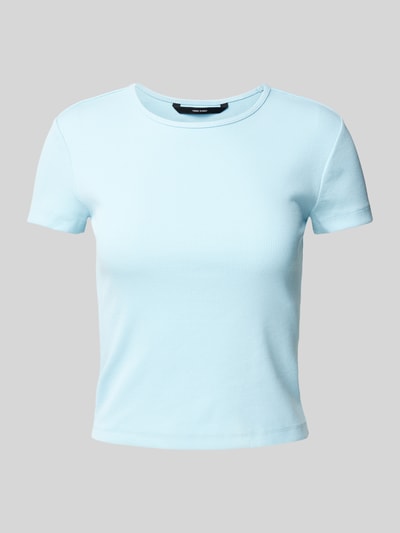 Vero Moda Regular Fit T-Shirt in Rippoptik Modell 'CHLOE' Hellblau 2