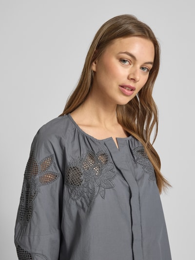 Luisa Cerano Relaxed Fit Bluse mit 3/4-Arm Graphit 3