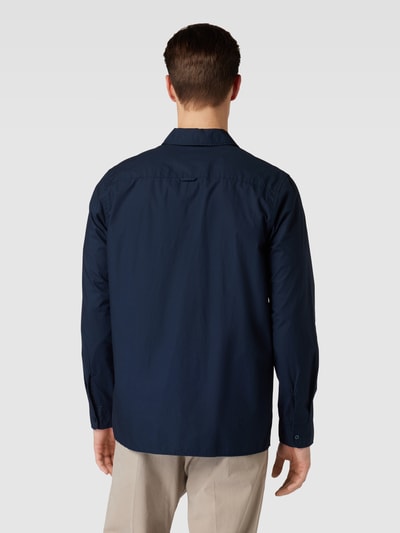 Jake*s Slim fit zakelijk overhemd met borstzak Marineblauw - 5