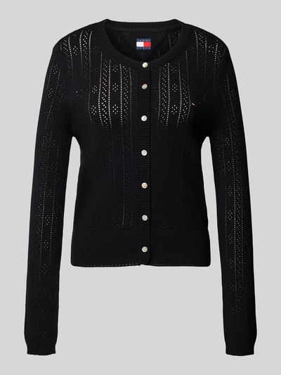 Tommy Jeans Slim fit cardigan van pointelle Zwart - 2